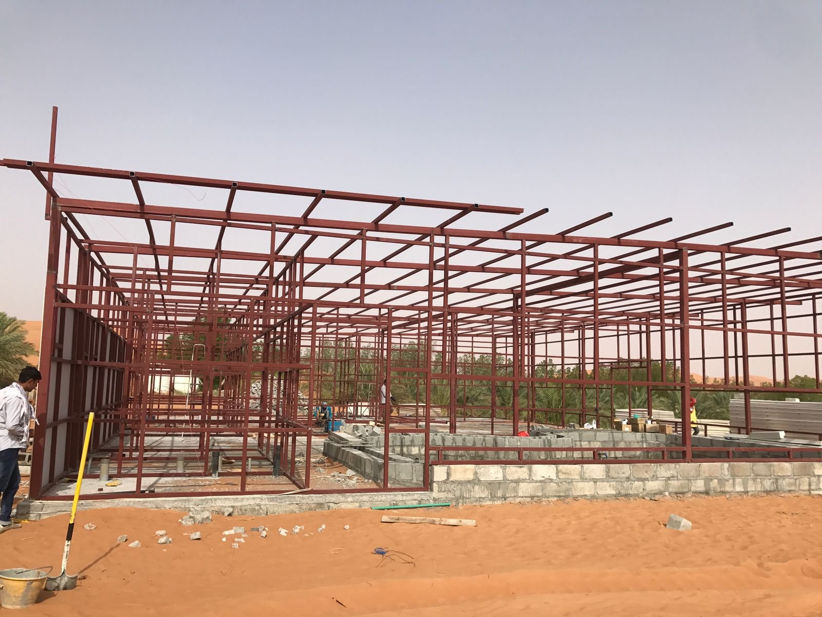 Steel structure phase of new villa construction by Al Raee Tech